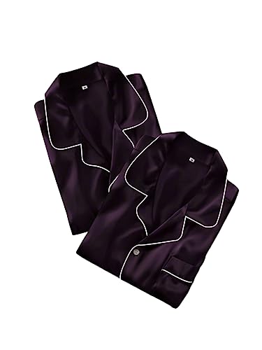 Bella Babe by SK Luxury Night Suit Set for Couples (Men M Women XS, Purple) - Image 3