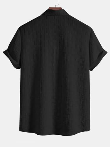 Leriya Fashion Men's Solid Regular Fit Shirt (LF-MS-6246_Black - Image 6