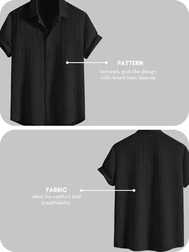 Leriya Fashion Men's Solid Regular Fit Shirt (LF-MS-6246_Black - Image 4