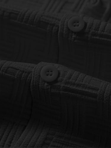 Leriya Fashion Men's Solid Regular Fit Shirt (LF-MS-6246_Black - Image 5