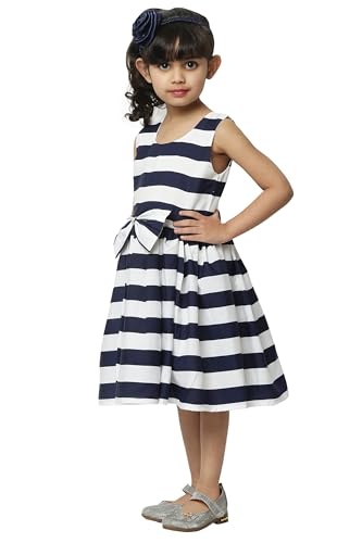 Shahina Fashion Baby Girl Dress in Trendy Stripe Print Children's Fashion Multicolor Magic 9-10 Years - Image 4