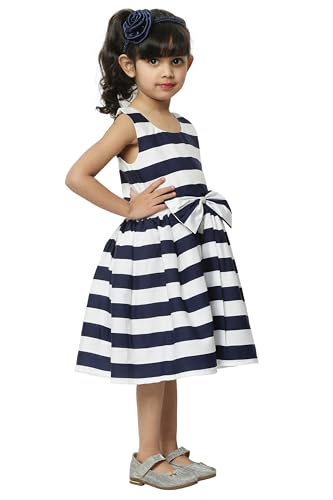 Shahina Fashion Baby Girl Dress in Trendy Stripe Print Children's Fashion Multicolor Magic 9-10 Years - Image 3