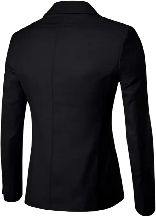 MUSTKEEM Men's Single Breasted Blazer, Polyester Viscose, Formal (in, Numeric, 38, Black) - Image 3