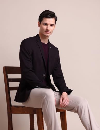 Arrow Men's Classic Casual Blazer (ARADOBZ0018_Maroon - Image 11