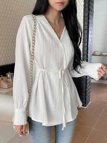 LERIYA FASHION Women's Solid Regular Fit Top (LF-W2052_White XL) - Image 8