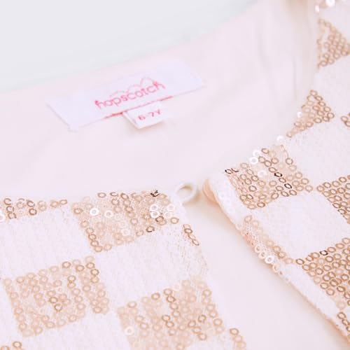 Hopscotch Girls Embellished Print Sleeveless Peach Party Dresses (HPL-4820922) - Image 5