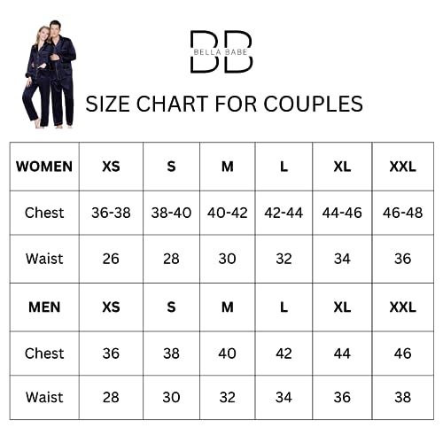 Bella Babe by SK Luxury Night Suit Set for Couples (Men M Women XS, Purple) - Image 2