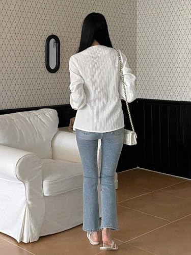 LERIYA FASHION Women's Solid Regular Fit Top (LF-W2052_White XL) - Image 9