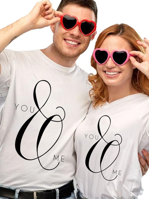 EPIKO You and Me Typography Printed Couple Tshirt | Stylish Couple Tshirt (Pack of 2) - Image 6