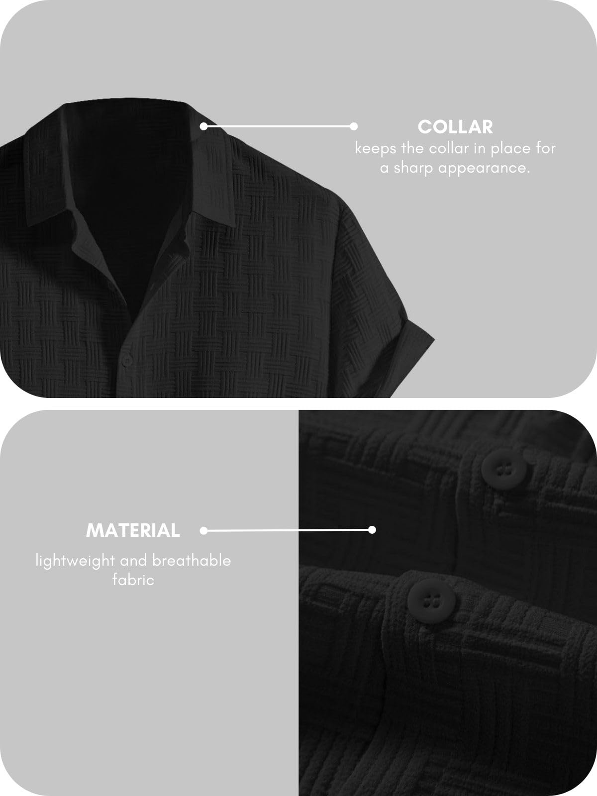 Leriya Fashion Men's Solid Regular Fit Shirt (LF-MS-6246_Black - Image 3
