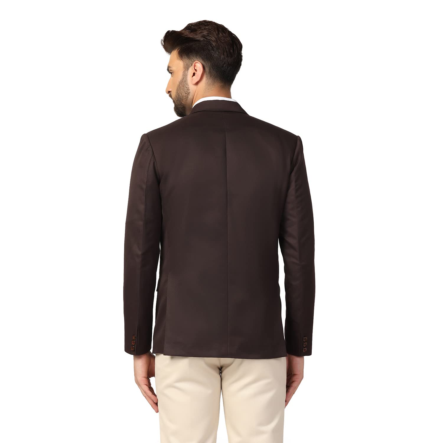 TAHVO Mens Cotton Blend Slim Fit Blazer(Brown, 36) - Image 5