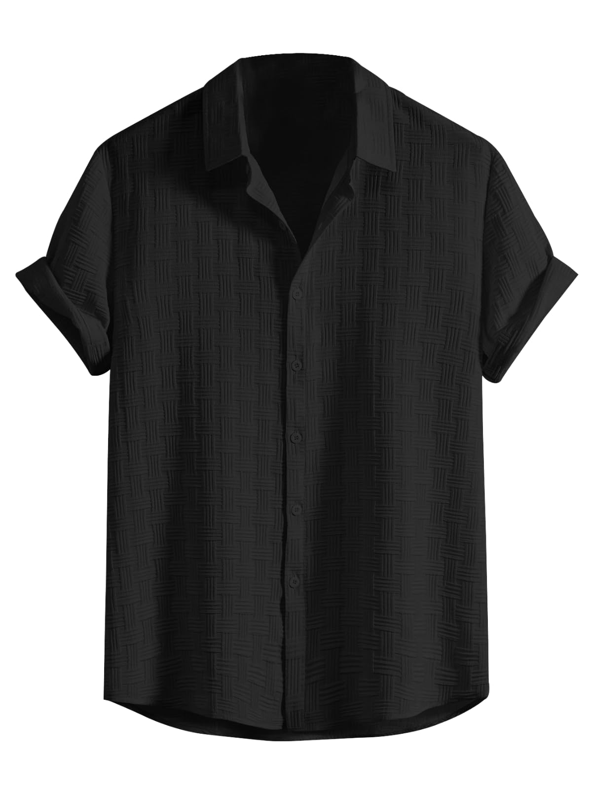 Leriya Fashion Men's Solid Regular Fit Shirt (LF-MS-6246_Black