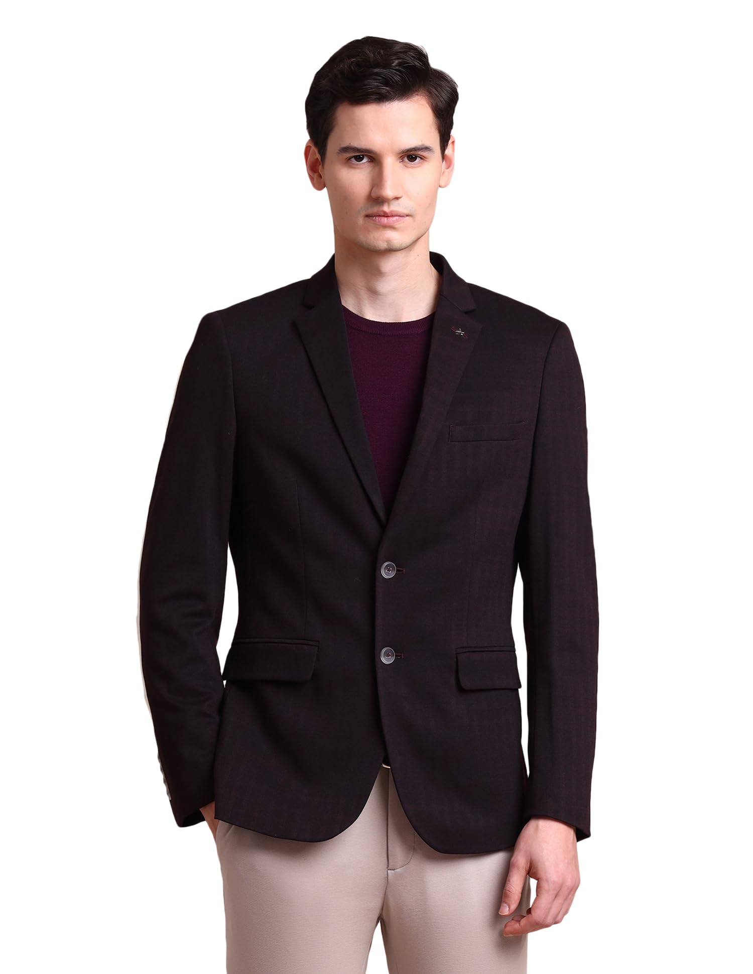 Arrow Men's Classic Casual Blazer (ARADOBZ0018_Maroon