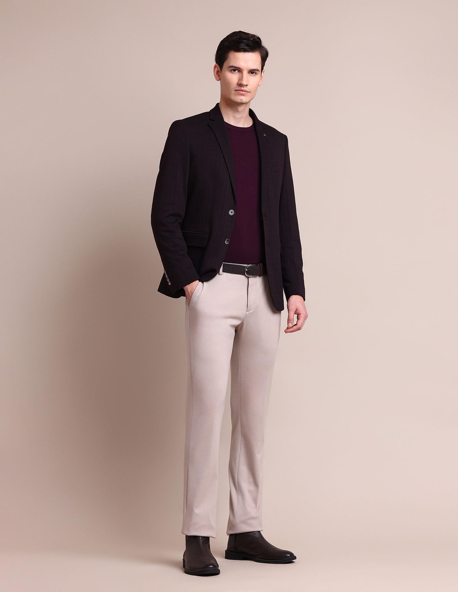 Arrow Men's Classic Casual Blazer (ARADOBZ0018_Maroon - Image 7