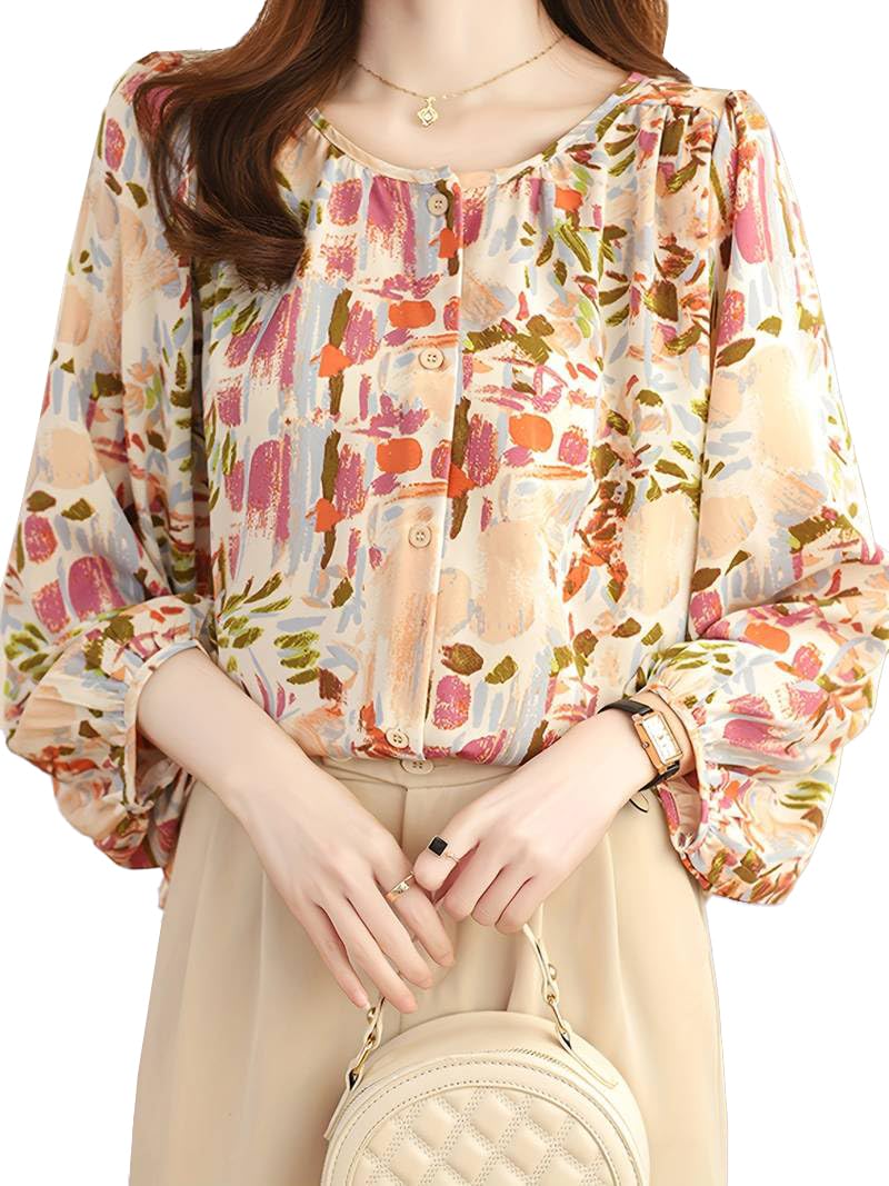 TOPLOT Women Shirt || Tops for Women || Western Tops for Woman Stylish || Trendy Tops (Printed-Top-5233-Pink-XS)