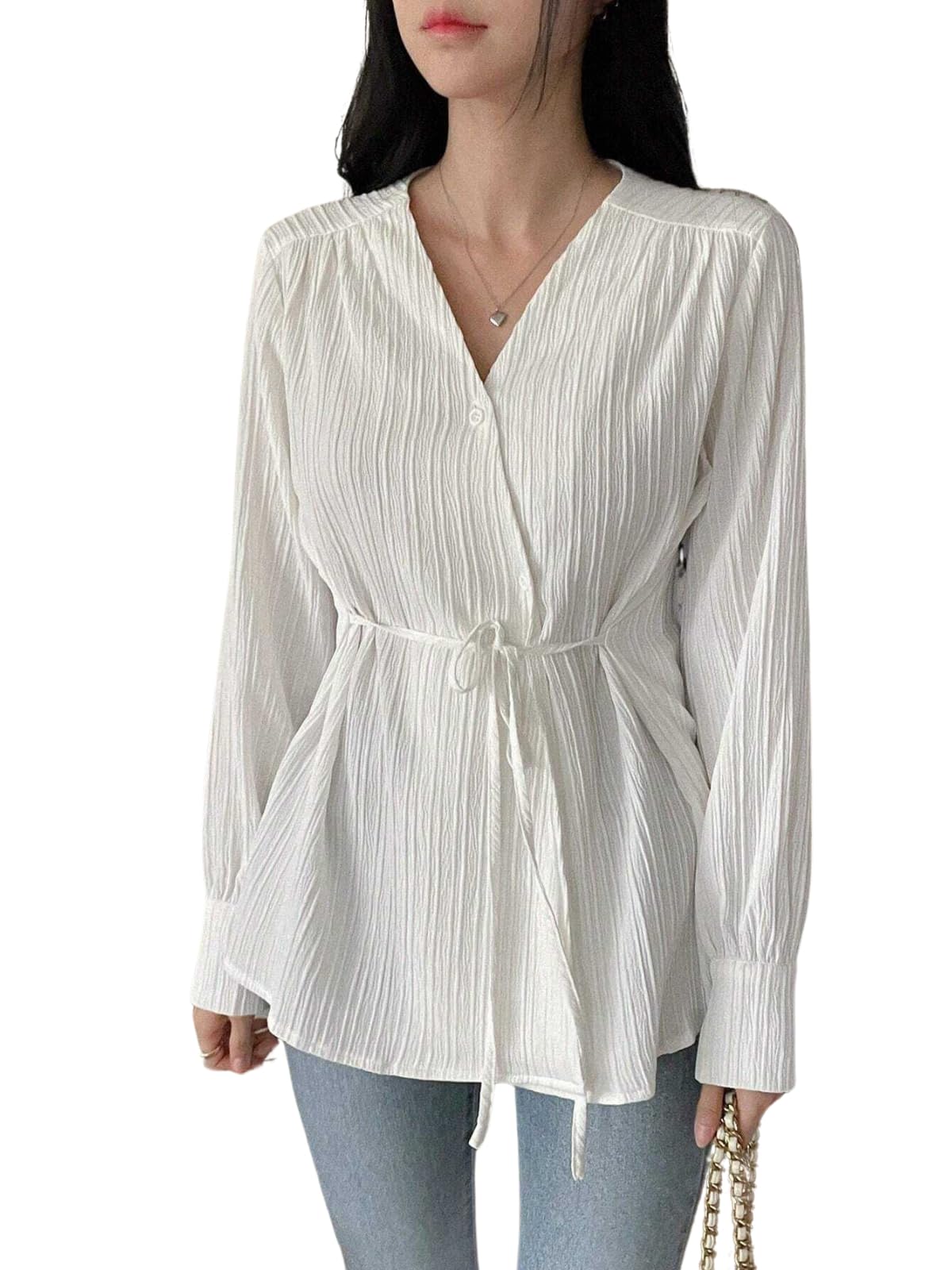 LERIYA FASHION Women's Solid Regular Fit Top (LF-W2052_White XL)