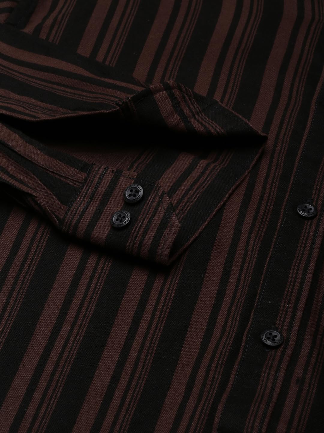 Majestic Man Standard Slim Fit Striped Pure Cotton Casual Shirt (Brown, X-Large, Men) - Image 2