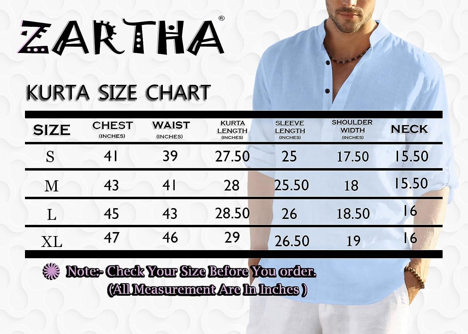 Bellstone Men's Solid Regular Fit Shirt (KURTA1600_Sky Blue_XL - Image 3