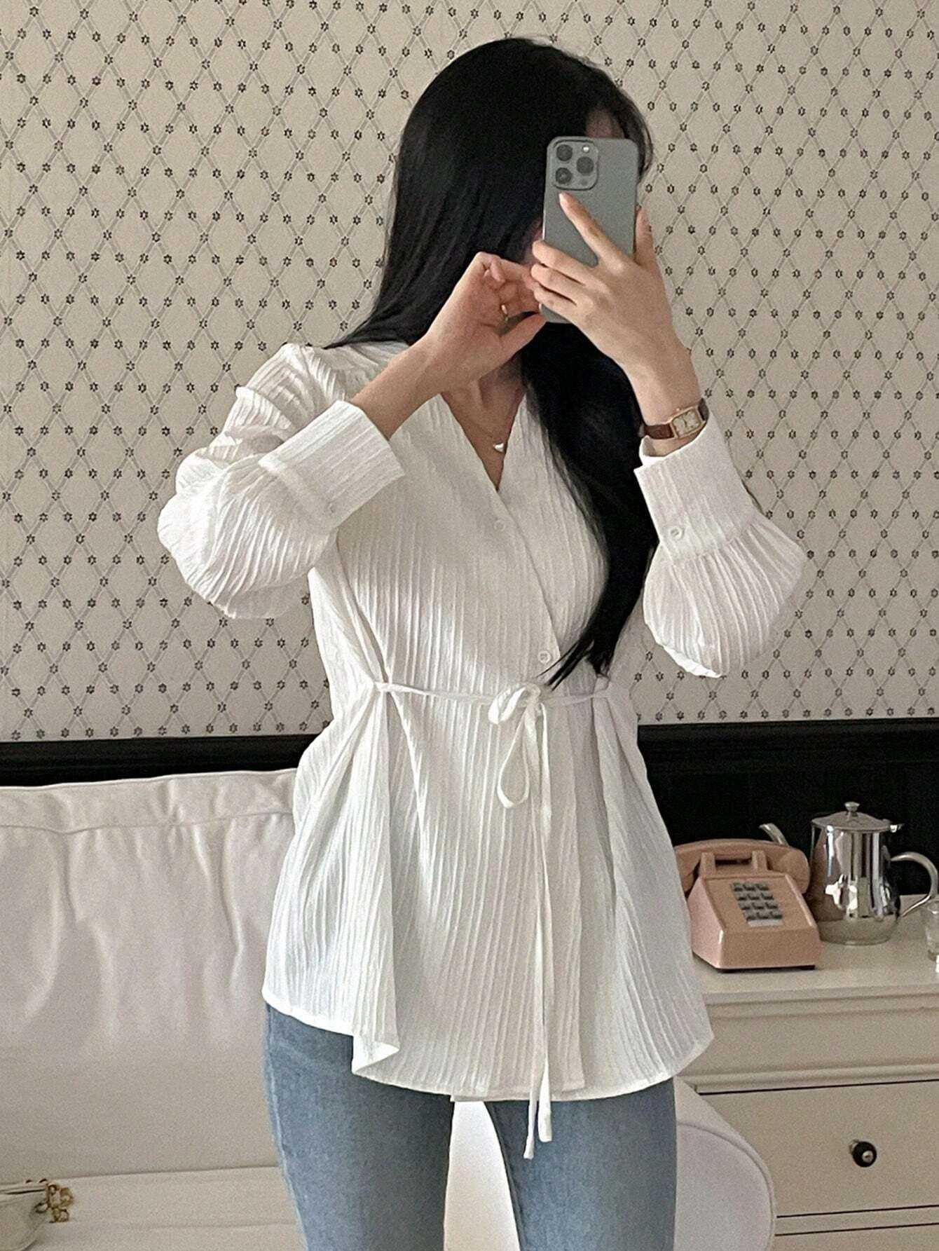 LERIYA FASHION Women's Solid Regular Fit Top (LF-W2052_White XL) - Image 3