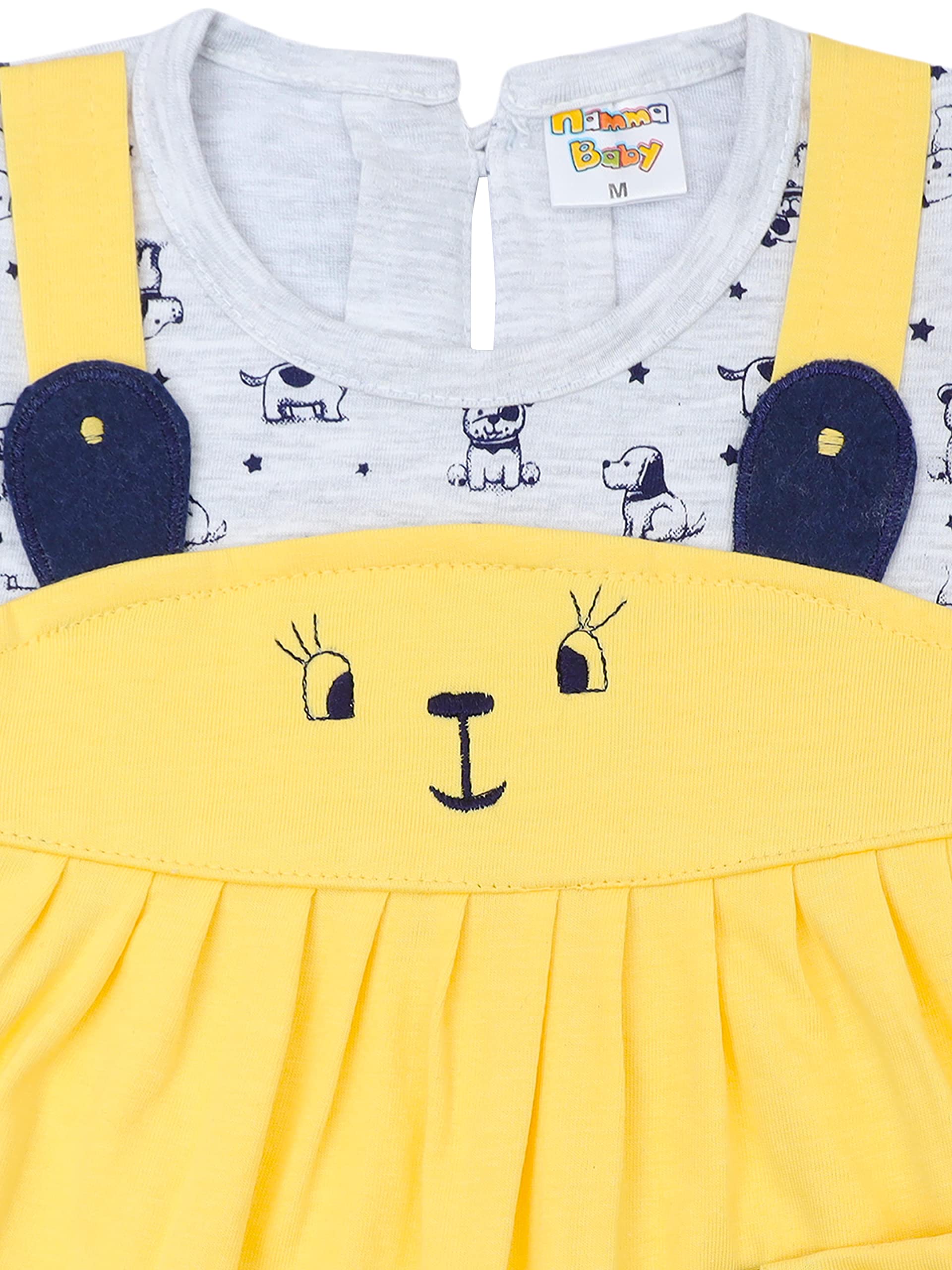 NammaBaby Baby Girls' A-Line Mini Frock Dress (Yellow_6-12 Months) - Image 5