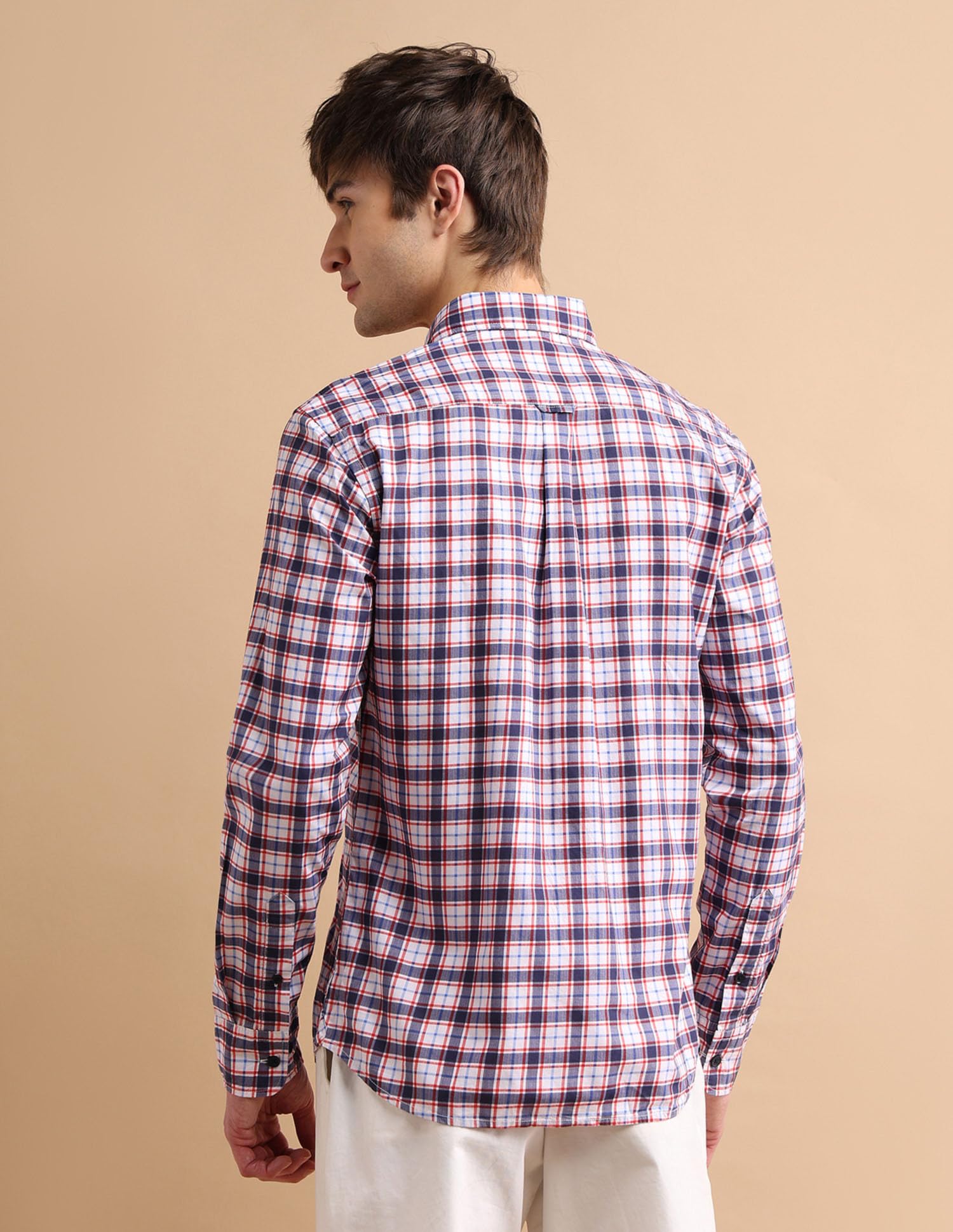 U.S. POLO ASSN. Cotton Men's Regular Fit Checks Fs Shirts (Usshtfx0057_White_S) - Image 2