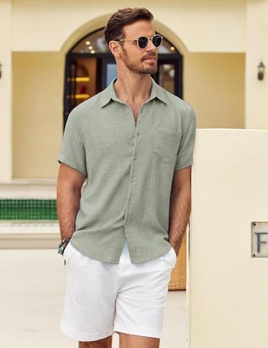 Lymio Regular Fit Shirt for Men|| Men Stylish Regular Fit Shirt (Resort-Slub) (in, Alpha, L, Pista) - Image 5