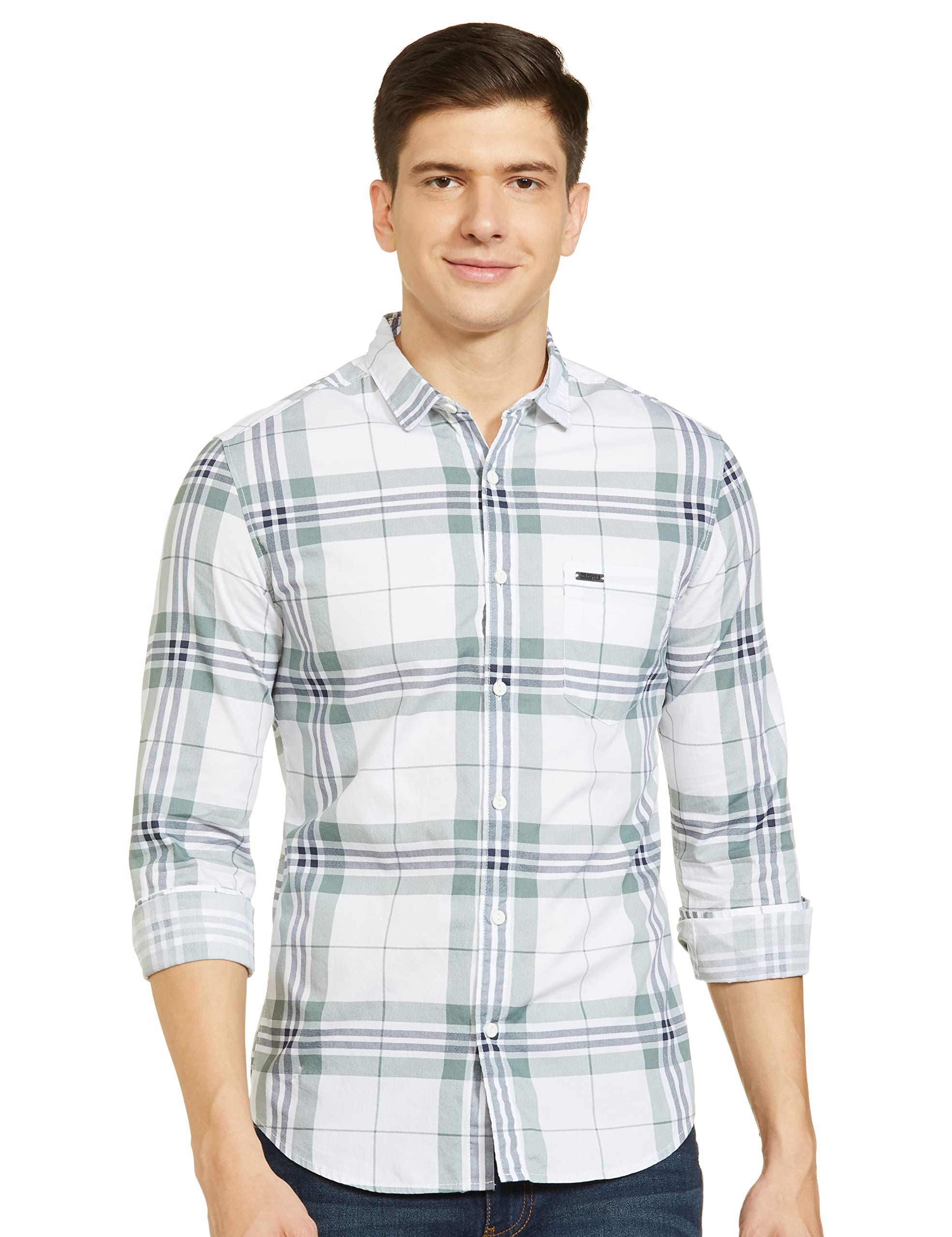 The Indian Garage Co Cotton Adult Men's Regular Fit Shirt (0722-SH317-03_White XL)