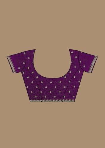 SHYAMLATA Women's Valuable Vichitra Silk Saree with Zari Embroidered Border with Unstitched Blouse Piece | Latest Party Sari | New Sarees | Saree Blouse| Designer Saree (Red) - Image 3