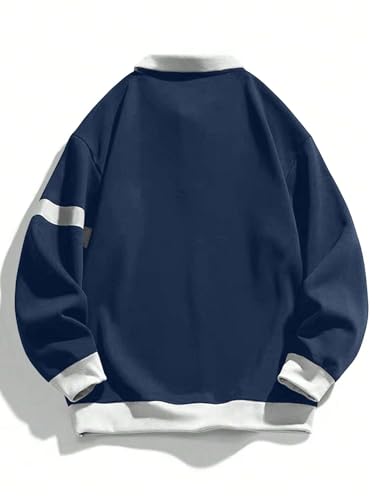 JVX Unisex-Adult Wool Blend Collared Neck Regular Fit Sweatshirt (MSS-04_Blue_Small) - Image 3