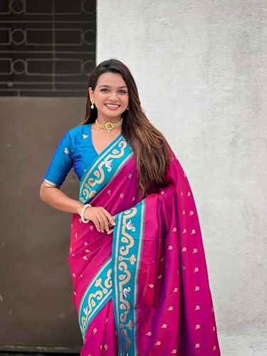 Elite Weaves Zari Woven Rajhans Swan Paithani Silk Saree - Image 6