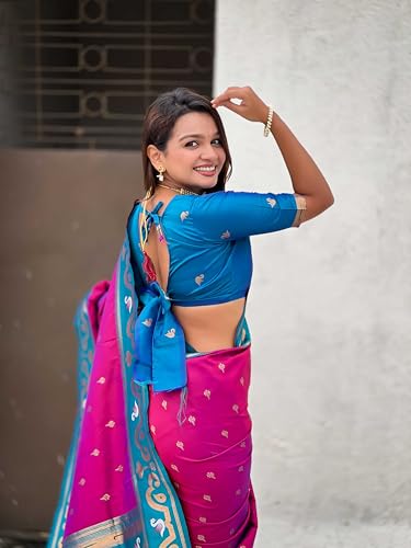 Elite Weaves Zari Woven Rajhans Swan Paithani Silk Saree - Image 4