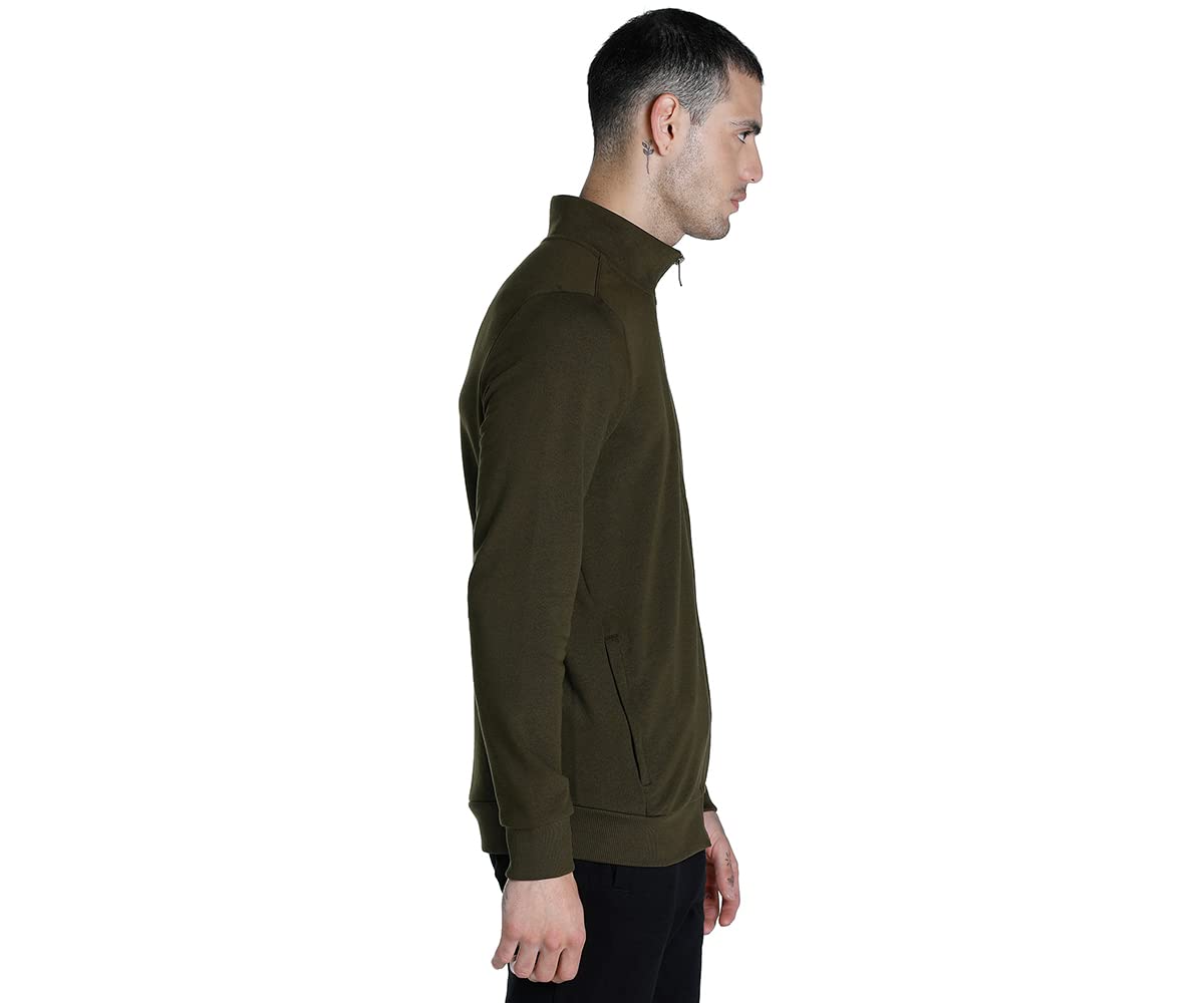 Puma Men's Cotton Standard Length A-Line Coat (84666662_Deep Olive_S) - Image 4