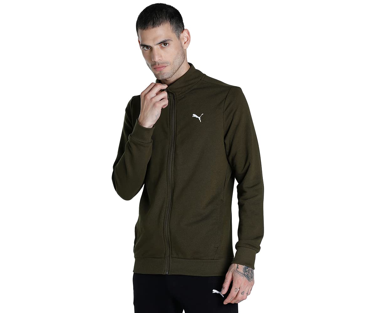 Puma Men's Cotton Standard Length A-Line Coat (84666662_Deep Olive_S)