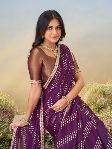 Laxmipati Anaya Wine Silk Saree with Geometric Prints - Image 5
