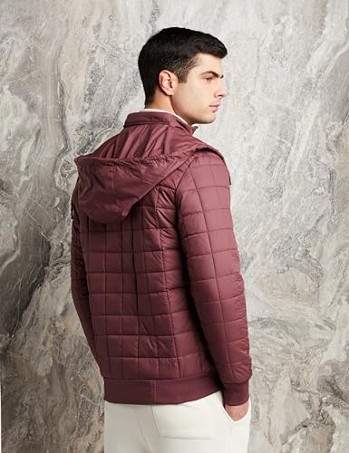Symbol Mens Polyester Standard Length Quilted Jacket (Aw22-Sy-Qb-Jk-01_Wine_Xl) - Image 6