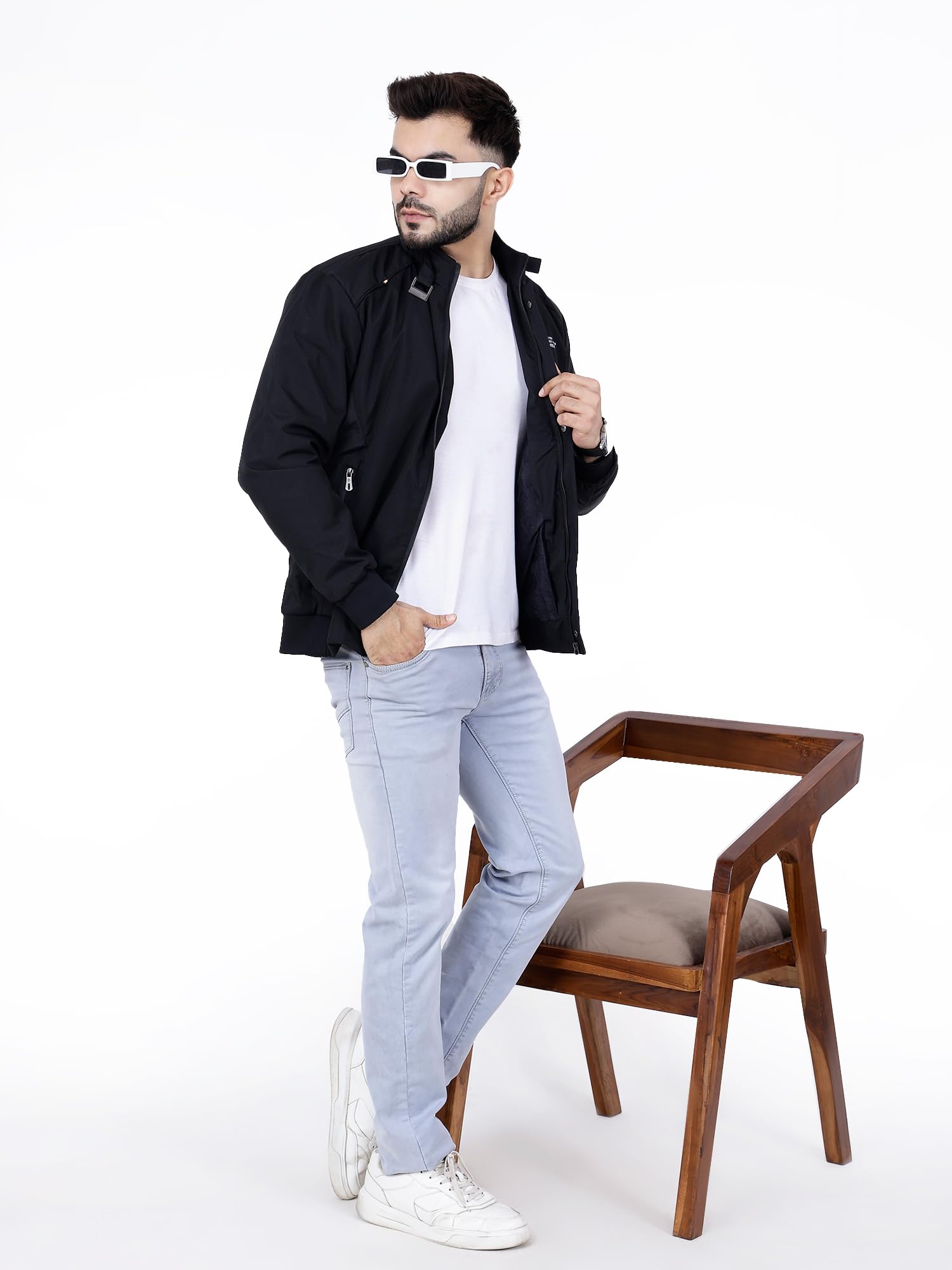 Dolllar Jackets for Men Stylish latest Casual Zipper Bomber Winter Jacket Full Sleeve Water Resistant Jacket for Men Non Reversible Black - Image 8