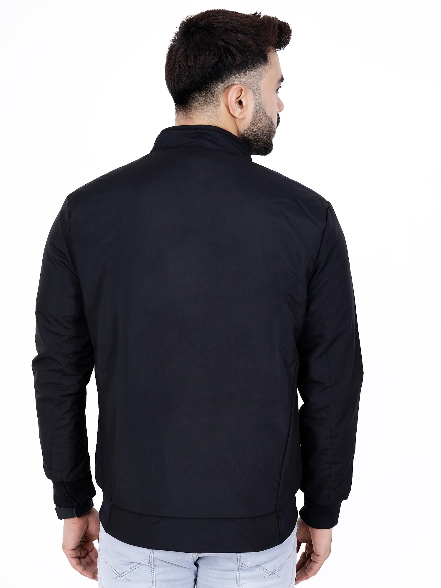 Dolllar Jackets for Men Stylish latest Casual Zipper Bomber Winter Jacket Full Sleeve Water Resistant Jacket for Men Non Reversible Black - Image 6