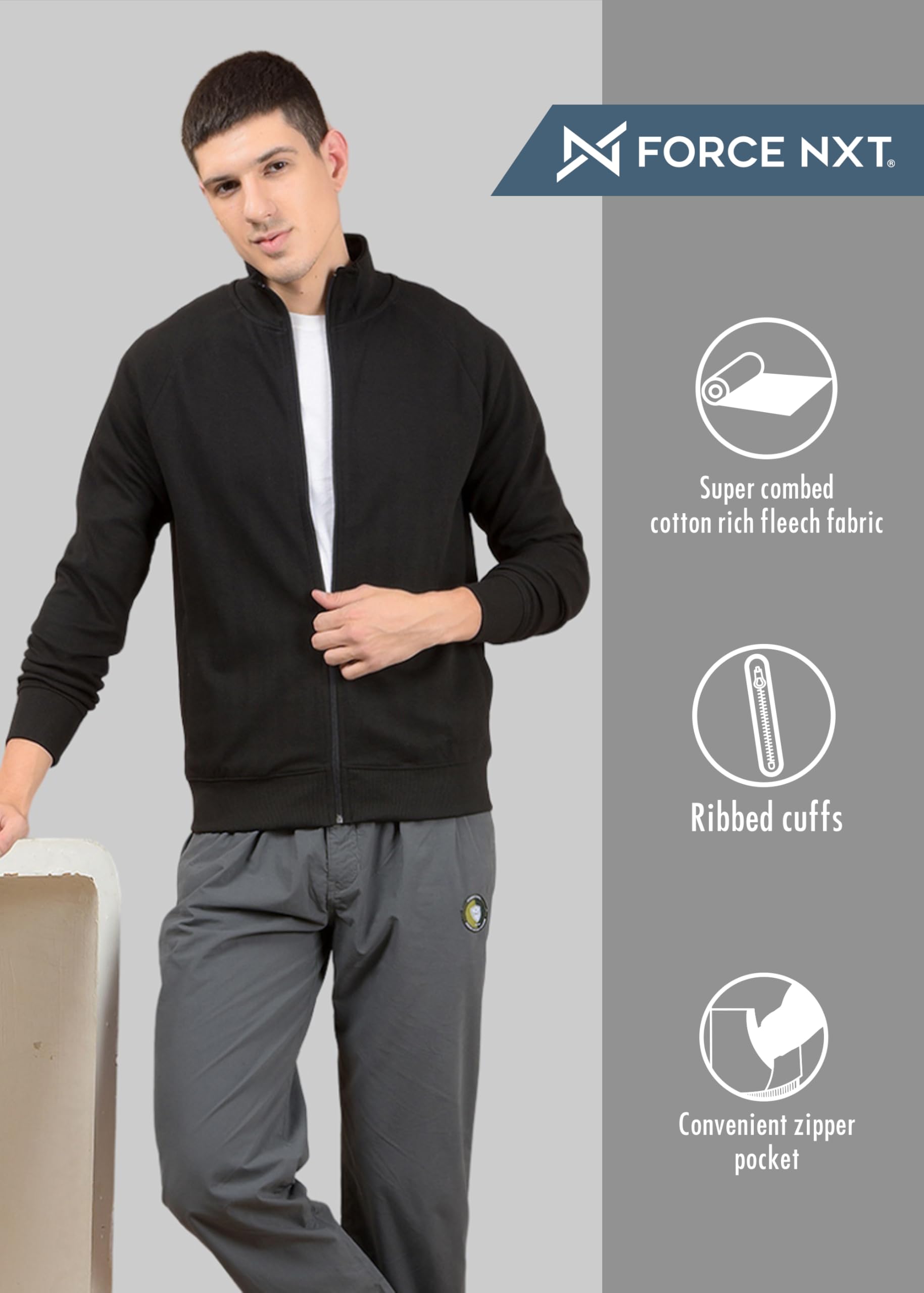 Force NXT Mens Jacket With Full Zipper - Image 3