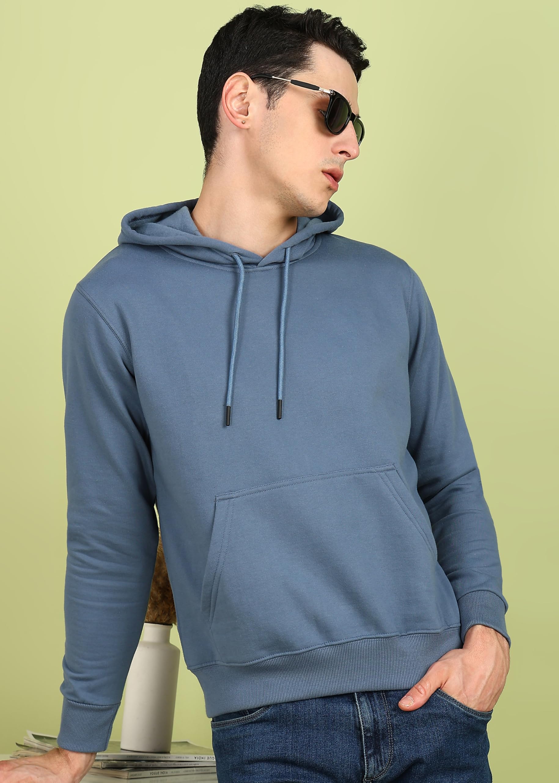 Alan Jones Clothing Men’s Solid Hooded Sweatshirt | Drawstring Hood, Kangaroo Pocket, Ribbed Hem | Regular Fit | Sizes S–5XL | Multiple Colors (Persian Blue_L) - Image 6