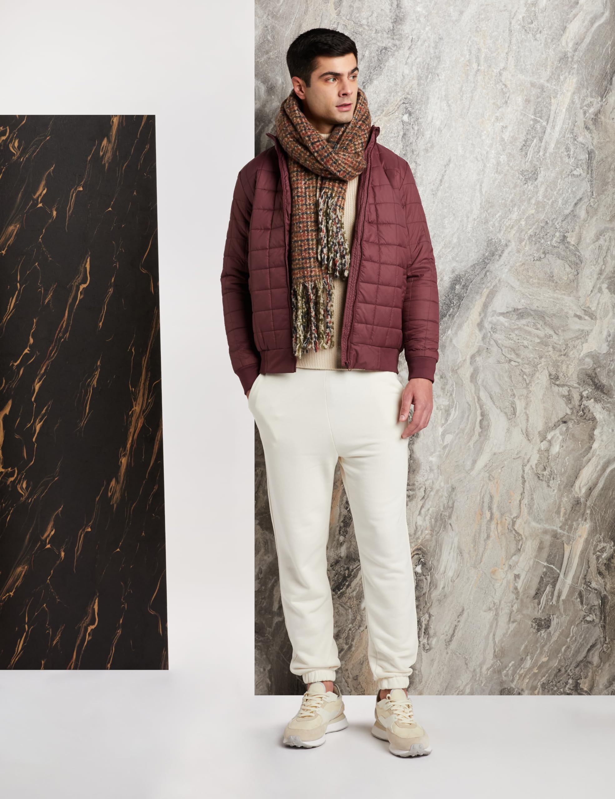 Symbol Mens Polyester Standard Length Quilted Jacket (Aw22-Sy-Qb-Jk-01_Wine_Xl) - Image 5