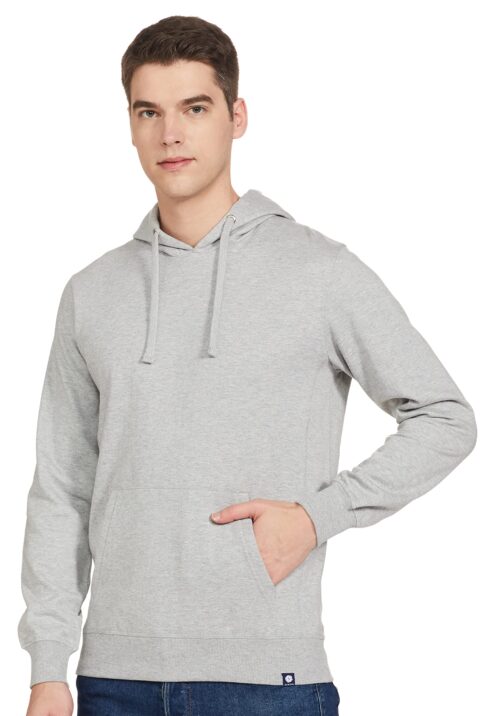Symbol Men's Cotton Blend Hooded Neck Regular Sweatshirt (SY-A22-SW-17_Lt Grey Mel_XL_Lt Grey Mel_XL)