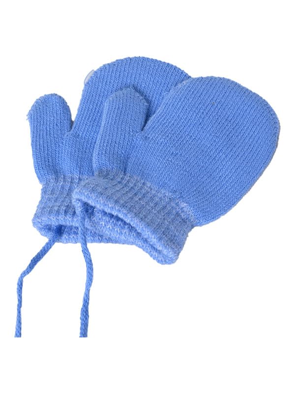 KID-O-WORLD Babies Contrast Striped Mittens Stylish Winter Warmth For A Bold Fashion Statement Stay Cozy And Chic In The Cold_(Blue 0-2 Years)