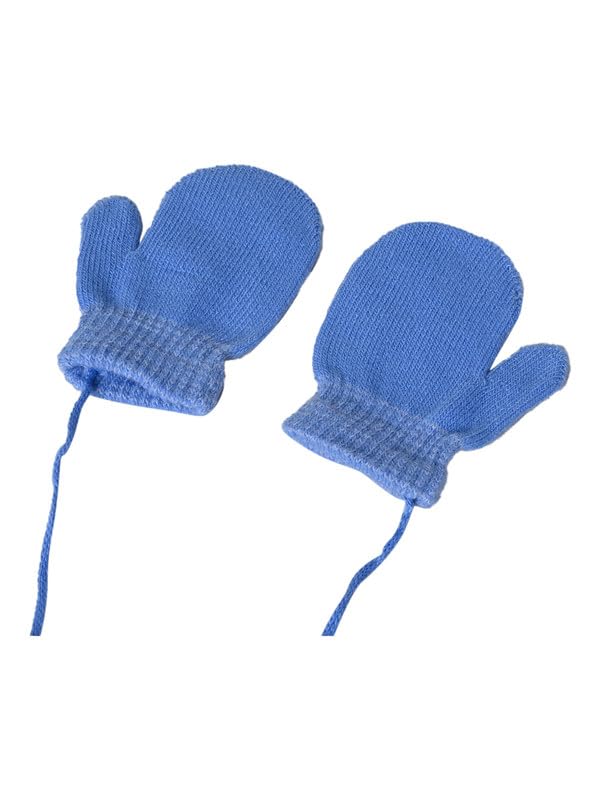 KID-O-WORLD Babies Contrast Striped Mittens Stylish Winter Warmth For A Bold Fashion Statement Stay Cozy And Chic In The Cold_(Blue 0-2 Years) - Image 5
