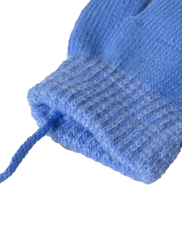 KID-O-WORLD Babies Contrast Striped Mittens Stylish Winter Warmth For A Bold Fashion Statement Stay Cozy And Chic In The Cold_(Blue 0-2 Years) - Image 3