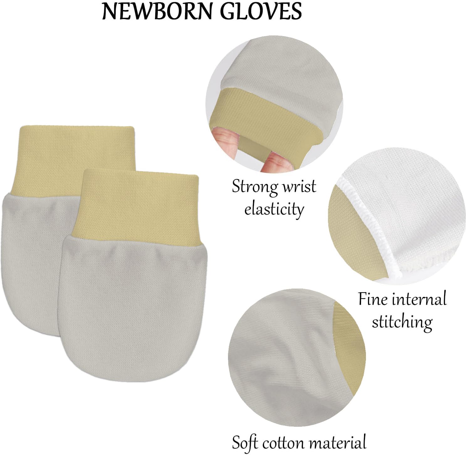 Adhigams Soft Cotton Mittens for Newborn (6-9 Months) | Gentle Elastic Baby Gloves | Multicolor Hand Mittens for Boys & Girls | Newborn Essentials - Image 3